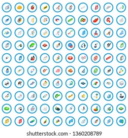 100 project icons set in isometric 3d style for any design vector illustration