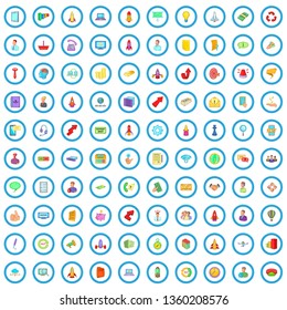 100 project start icons set in cartoon style for any design vector illustration