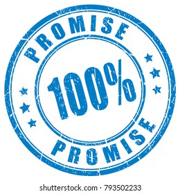100 promise rubber vector stamp isolated on white background