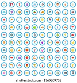 100 promotion icons set in cartoon style for any design vector illustration