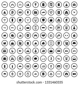 100 property icons set in simple style for any design vector illustration