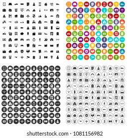 100 property icons set vector in 4 variant for any web design isolated on white