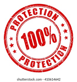 100 protection stamp vector illustration isolated on white background