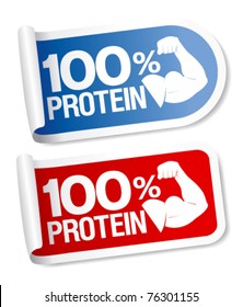 100 % protein, energy sports food stickers.