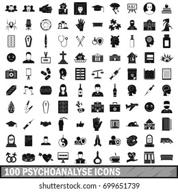 100 psychoanalyse icons set in simple style for any design vector illustration