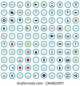 100 pub product icons set in flat style for any design vector illustration