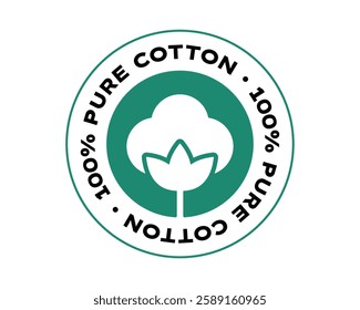 100% Pure Cotton Label Eco-Friendly Textile High Quality Vector