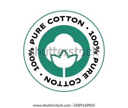 100% Pure Cotton Label Eco-Friendly Textile High Quality Vector