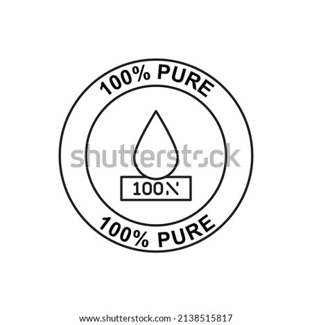 100% Pure Label icon in black line style icon, style isolated on white background
