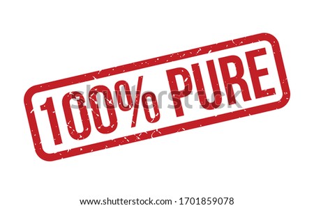 100% Pure Rubber Stamp. Red 100% Pure Rubber Grunge Stamp Seal Vector Illustration - Vector