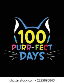 100 Días Purr-fecto 100 Días De Diseño De Camisetas Escolares 