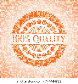 100% Quality abstract orange mosaic emblem