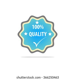 100% Quality Badge, Vector Icon