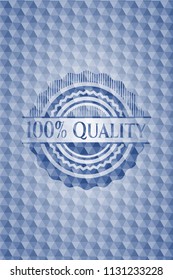 100% Quality blue hexagon badge.