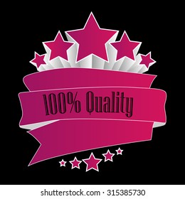 100% quality button pink on black background