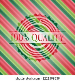 100% Quality christmas colors style badge.
