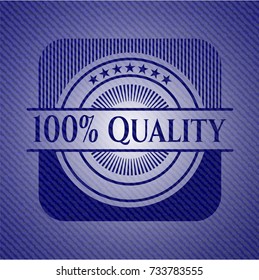 100% Quality emblem with jean texture