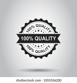 100% quality grunge rubber stamp. Vector illustration on white background. Business concept 100 percent quality stamp pictogram.