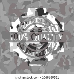  100% Quality on grey camouflaged pattern