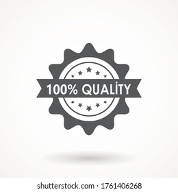 100% Quality product Ribbon Approved certificate icon isolated on white background