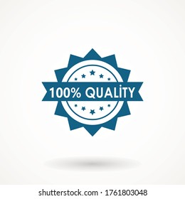 100% Quality product Ribbon Approved certificate icon isolated on white background