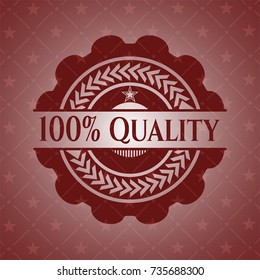 100% Quality retro style red emblem