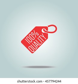 100% quality tag. Vector illustration.