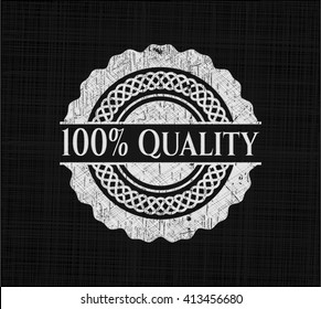100% Quality written on a chalkboard