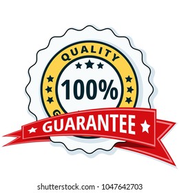 100% Qualty Guarantee label illustration