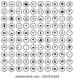 100 rain icons set in simple style for any design vector illustration