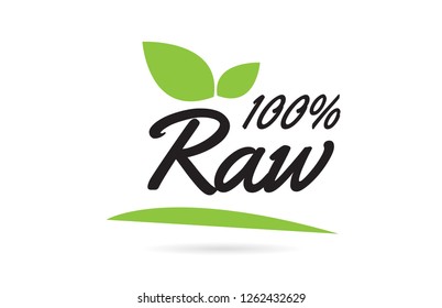 100% Raw hand written word text for typography design in black color with leaf  Can be used for a logo or icon