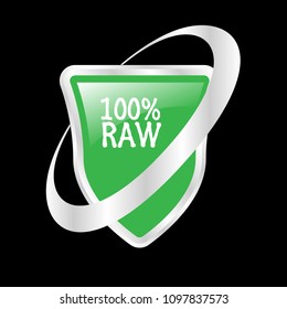100% raw and shield icon