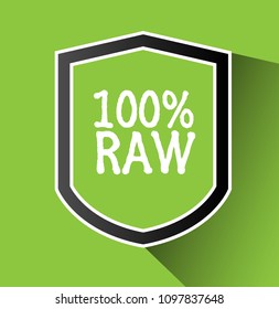 100% raw and shield icon