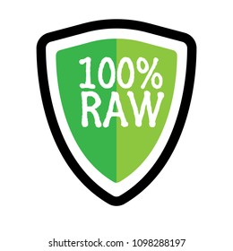100% raw and shield icon