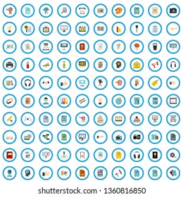 100 reader advertising icons set in flat style for any design vector illustration