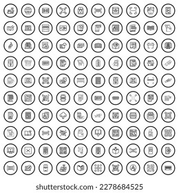 100 reader icons set. Outline illustration of 100 reader icons vector set isolated on white background