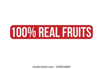 100% Real Fruits Rubber Stamp Seal Vector
