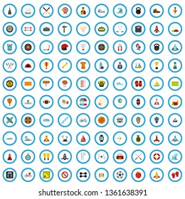 100 recreation startup icons set in flat style for any design vector illustration