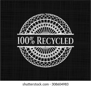 100% Recycled chalkboard emblem