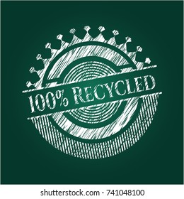 100% Recycled with chalkboard texture