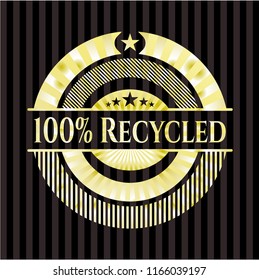 100% Recycled golden emblem or badge