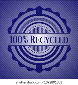 100% Recycled jean background. Vector Illustration. Detailed.
