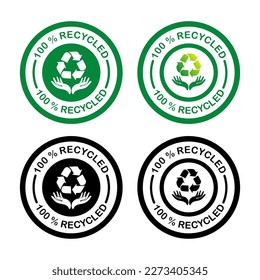 Ilustración de la plantilla de logotipo reciclado al 100 %