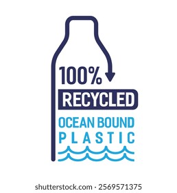 100% recycled ocean bound plastic vector. Made with 100% ocean bound plastic.