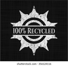 100% Recycled on blackboard