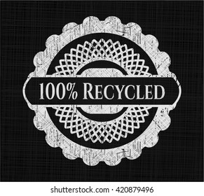 100% Recycled on blackboard