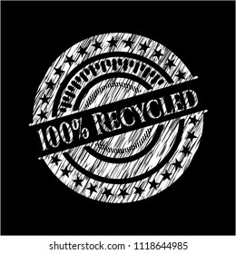 100% Recycled on chalkboard