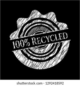 100% Recycled on chalkboard
