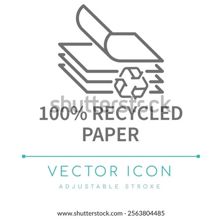 100% Recycled Paper Eco Friendly Icon, Food and Drinks, Cosmetics Symbols, Skin Care Icons, Skincare Packaging Labels