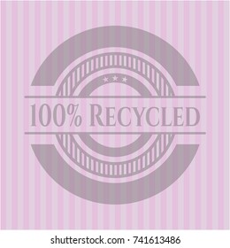 100% Recycled pink emblem. Vintage.